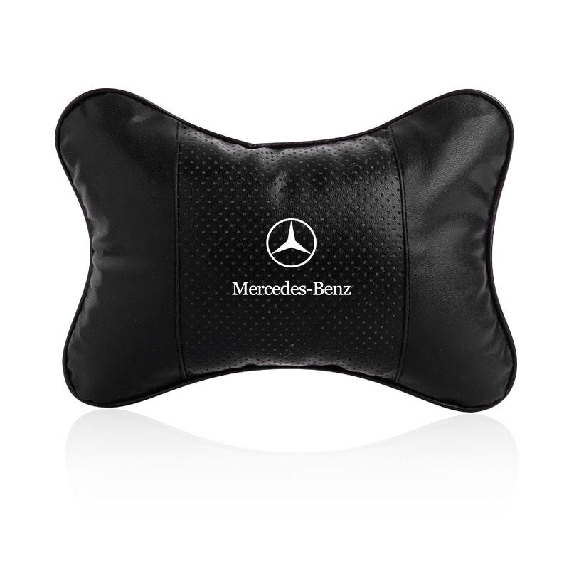 Car Seat Headrest Auto Logo Neck Pillow Car Accessories For Mercedes-Benz AMG C500 C200 C300 A B C E GLA CLA GLK GL ML GLE W204 W205 W203 W211