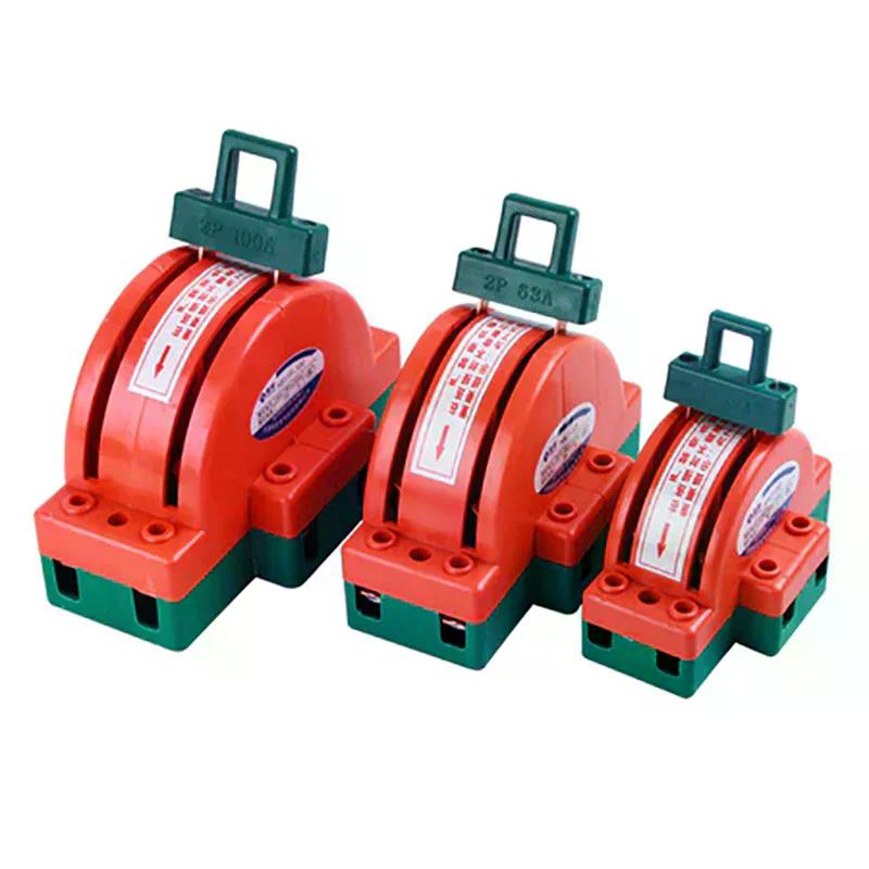 2 Pole Double Throw Knife Disconnect Switch 32A 63A 100A DPDT Cutter Safety Power Disconnect Switch 2024