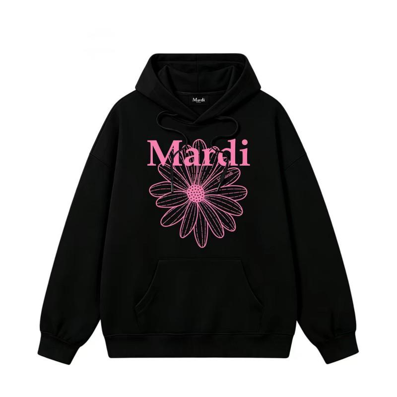 Womens Daisy Print Hooded Sweatshirt Loose Fit Casual Outerwear