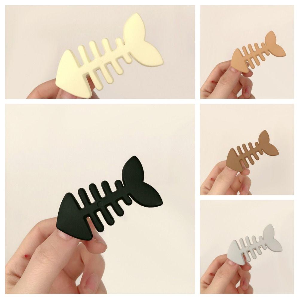 Y2k Geometry Hair Accessories Animal Fish Bone Hair Clip Korean Style   Kids