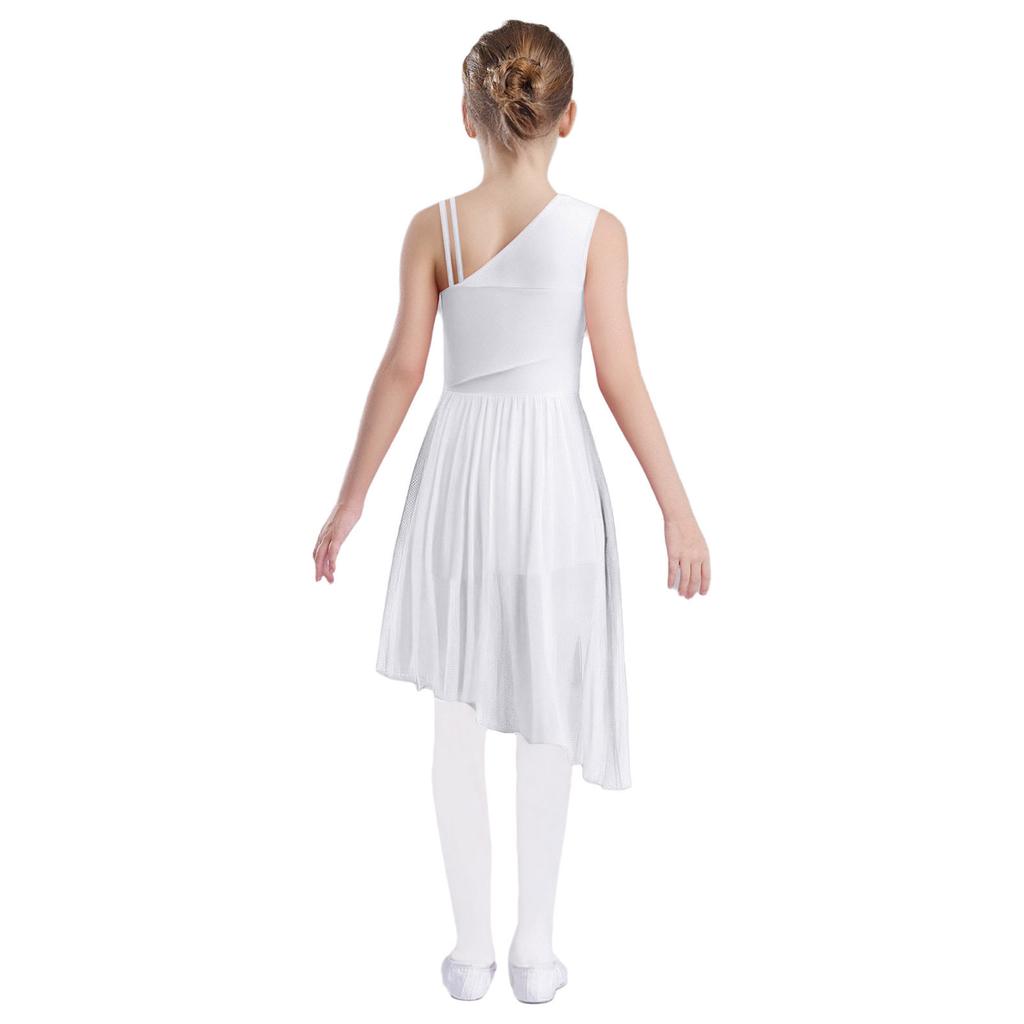 Платье для лирического танца для девочек с цветочным узором и стразами, без рукавов, с асимметричным подолом и боковым разрезом, костюм для выступлений