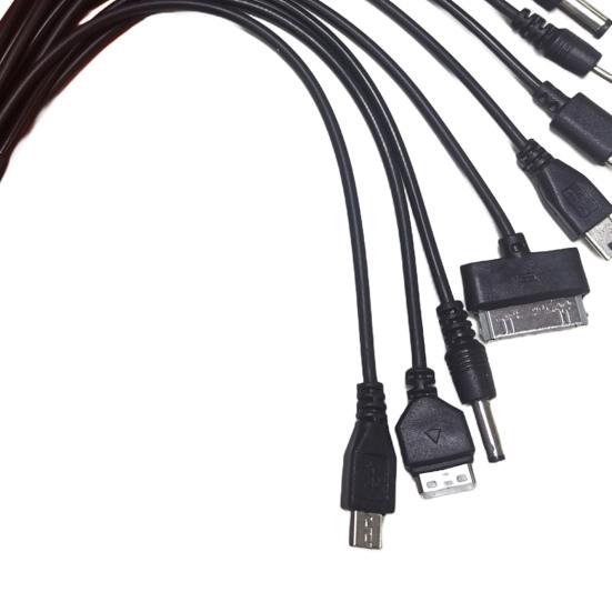 Кабель для зарядки 10-в-1 для нескольких устройств, 23 см, ПВХ, не запутывающийся шнур, универсальный высокопрочный кабель для передачи данных для большинства телефонов