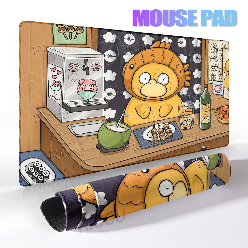 Mouse Pads Anime Extended Gamer Mechanical Keyboard P-pokemon Desk Offices Accessories Psyduck Carpet Gaming Notbook PC Deskrugs
