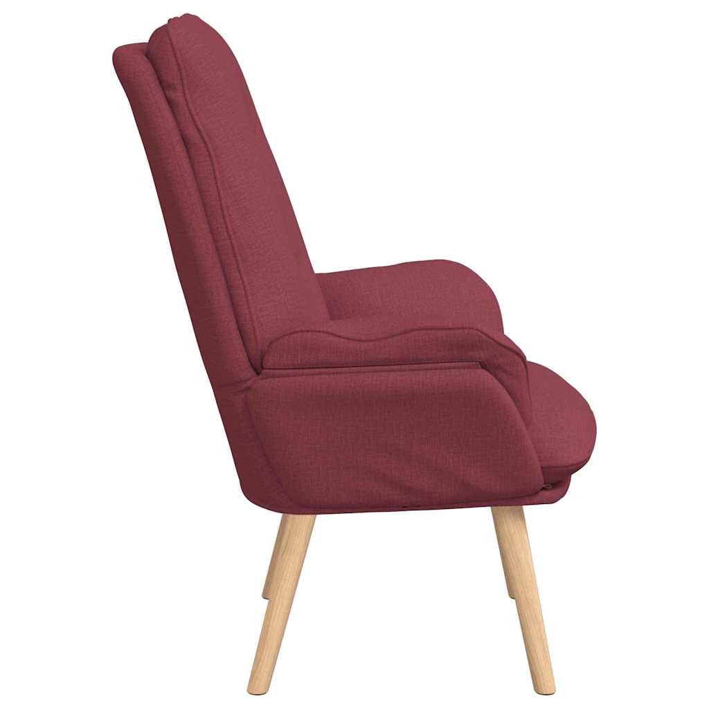 Armchair Burgundy 69 x 74 x 93 cm Fabric and Plywood