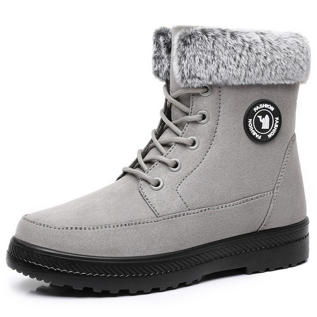 Snow Boots Women's High-top Cotton Boots Cold-proof and Warm Boots Women's Velvet Thickened Cotton Shoes Soft-soled Versatile Boots