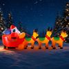 10.17FT Christmas Inflatable Toys Santa Claus Sleigh Reindeer Supplies Home Ornament Festive Gift LED Lit Xmas Yard Decoration