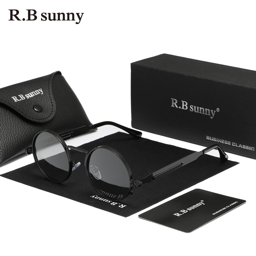 RBsunny Fashion UV400 готические стимпанк солнцезащитные очки поляризованные мужские и женские винтажные круглые очки для вождения и рыбалки праздничные