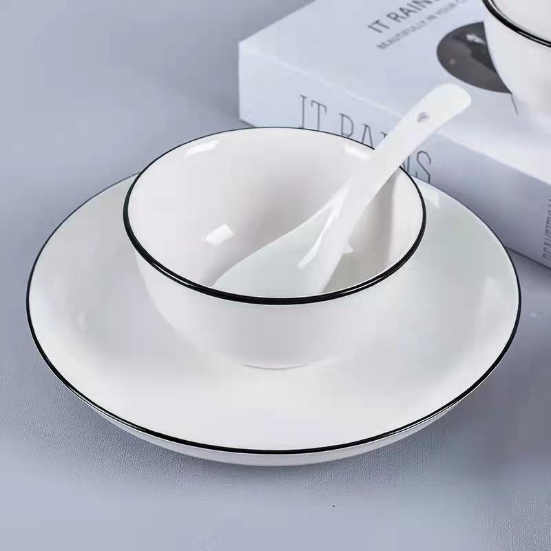 Japanese Dishes Set Nordic Ceramic Dishes and Chopsticks Plates Household Tableware Microwave Oven Eating Bowls Small Soup Bowls