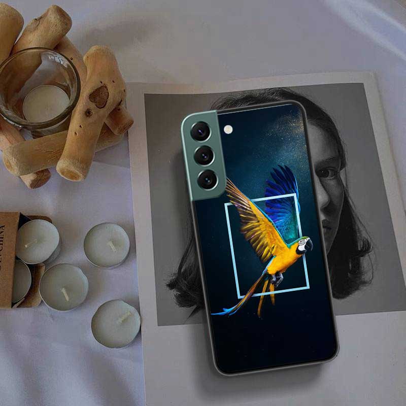 Чехол для телефона попугай для Samsung A16 A26 A36 A56 Galaxy A02S A12 A52S A13 A23 A33 A53 A54 A34 A24 A14 A22 A32 A42 A72 Обложка Ca