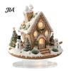 Acrylic Gingerbread House Ornaments Christmas Table Decor, Tree Ornaments, for Desk Waterproof Holiday Desktop Decorations Living Room Bedroom Office