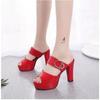 High Heel Sandals Women Summer New Korean Style Peep Toe Platform Sandals And Slippers