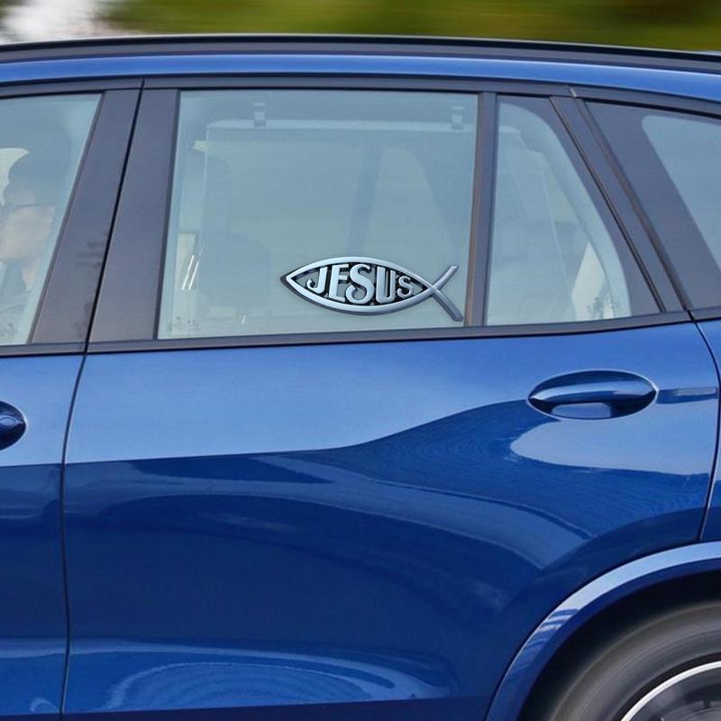 Christian Fish Sticker Car Emblem Sticker Jesus Fish Emblem Car Window Decal Acrylic Christian Bumper Stickers Religious