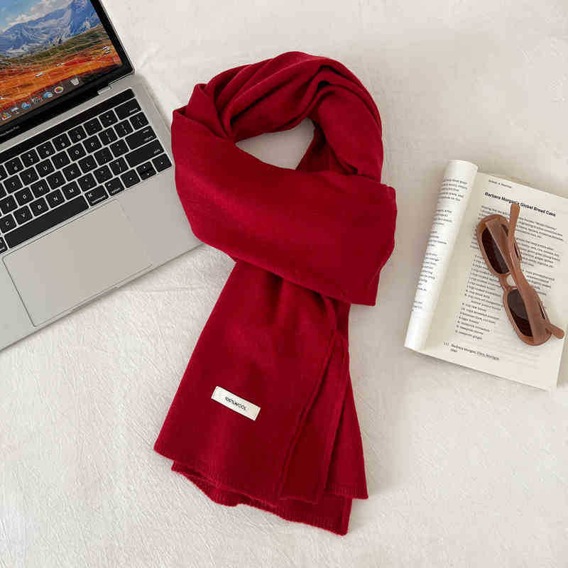 Шарф из 100% шерсти премиум-класса, пригодный для машинной стирки, женский, утолщенный, теплый, для шеи