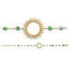 [R5807] - Gold Plated Bracelet 'Cléopatra' Golden Green (ruby Ziosite) - 18cm 16mm (Sun)