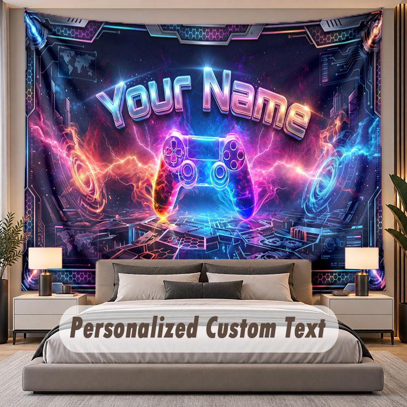 Neon Colorful (167) Theme Custom Tapestry Personalized Custom Name Text Wall Hanging Tapestry Home Decor Background Cloth