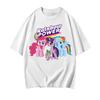 Лето 2026 новинка My Little Pony Мультяшный узор Печатная футболка 100% хлопок Свободный крой Дышащая Короткий рукав
