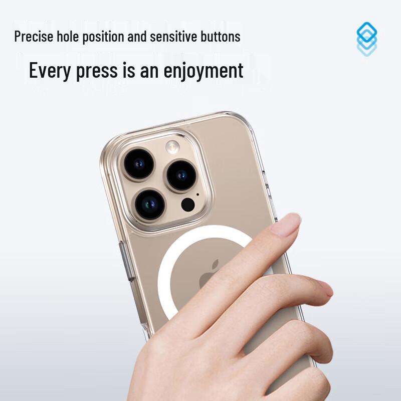 Мистер. Минималистичный прозрачный чехол Blue Ape Ice с MagSafe для iPhone 16 Pro Max