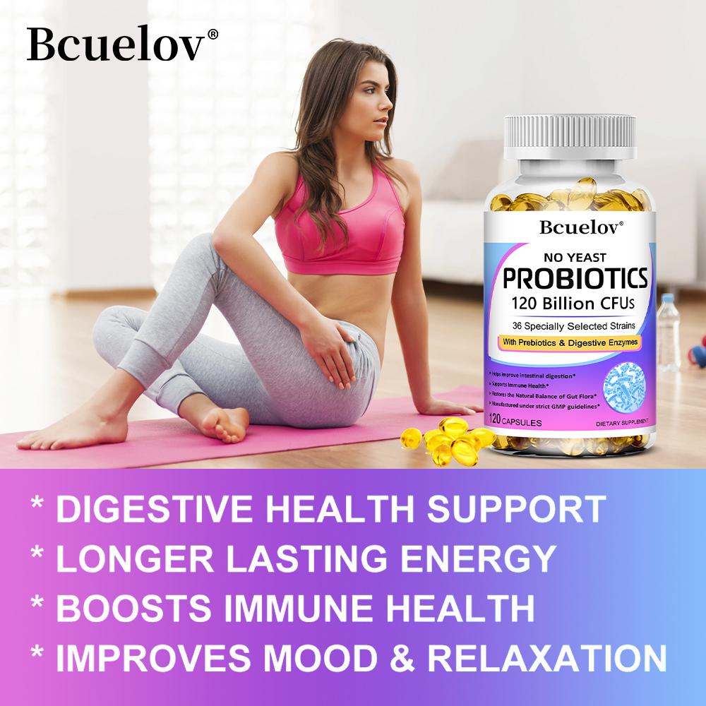 probiotics 120 Billion CFUs, 36 Strains with Prebiotics & Digestive Enzymes, 120 Capsules