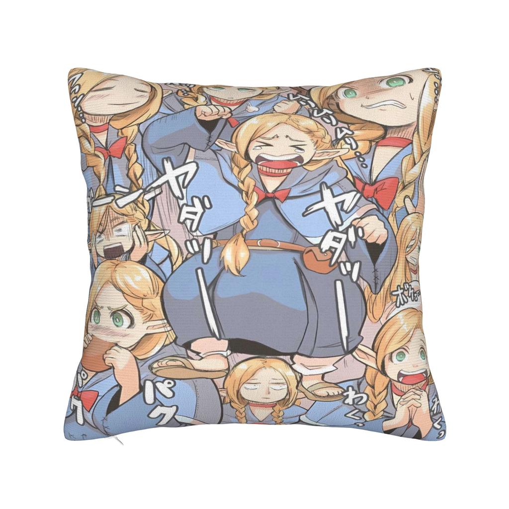 Dungeon Meshi Senshi Anime Pillow Case Funny Pillow Cover Square Pillowcases For Living Room Chair