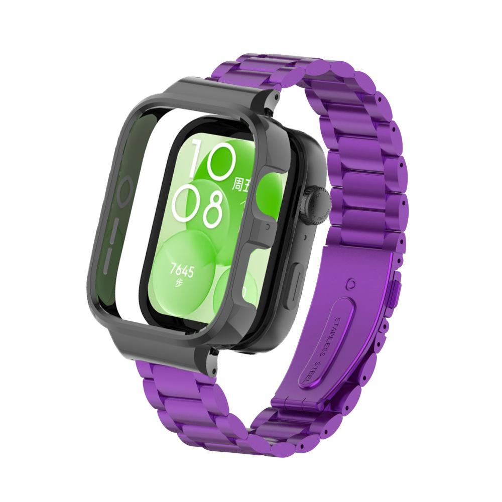 Защитный чехол из нержавеющей стали для смарт-часов Huawei Watch Fit 3, металлический браслет для huawei watch fit3 Band+Protect Cover