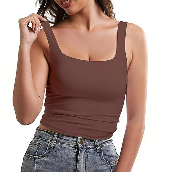 Женская летняя майка без рукавов с квадратным вырезом - Стильный дизайн