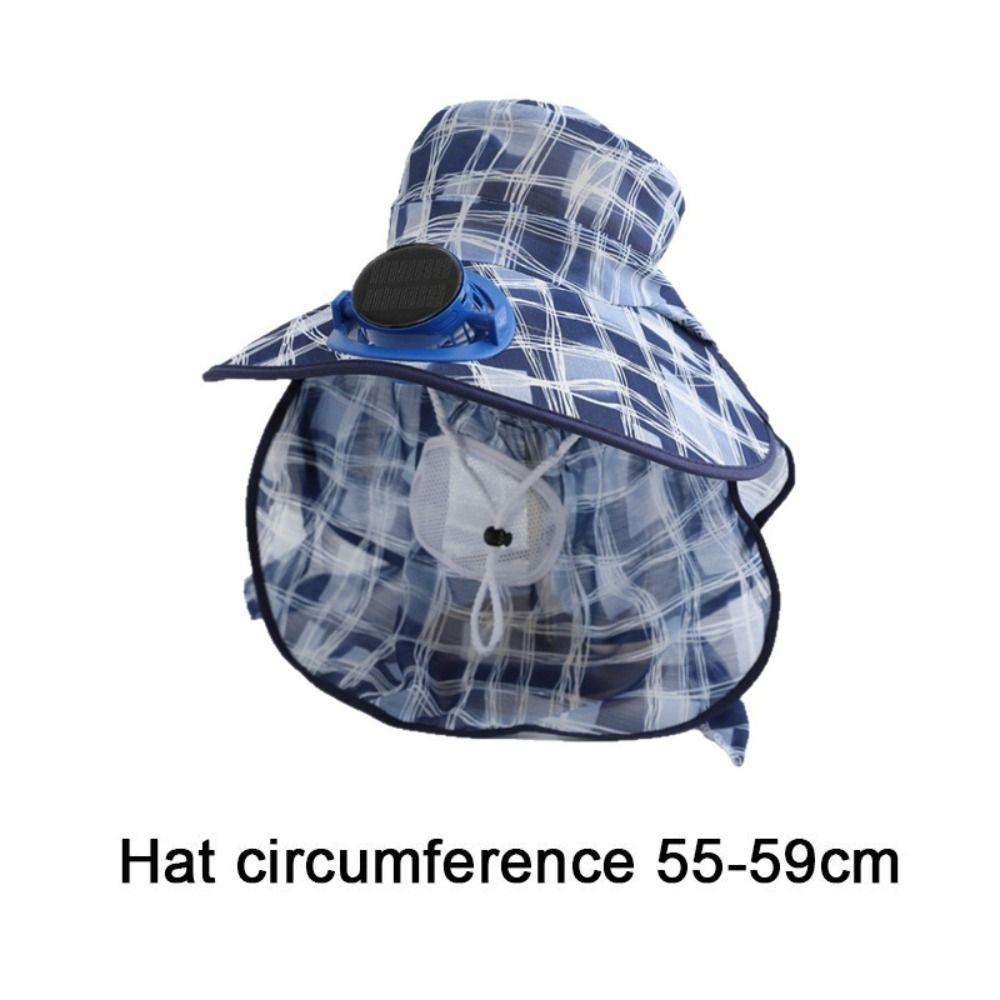 USB Charging Solar Fan Cap Anti-UV Cooling Fan Hat Women Sun Hat Fisherman Hat Summer Season