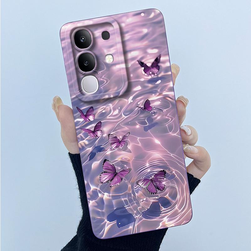 Чехол для телефона Vivo Y29 4G Модный Минимализм Масляная Живопись Цветок Мягкий Жидкий Силикон Задняя Крышка Для Vivo Y 29 4G Fundas