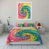 Rainbow Swirl Positive Quote Bedding Duvet Cover Set Duvet Cover Pillowcases  (1*Duvet Cover 2*Pillowcases, without duvet insert)