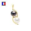 Compagnie Générale des Perles — TOI и подвеска; MOI Genuine Tahitian and Freshwater Pearls 9-10 мм 18K Yellow Gold - Женские украшения