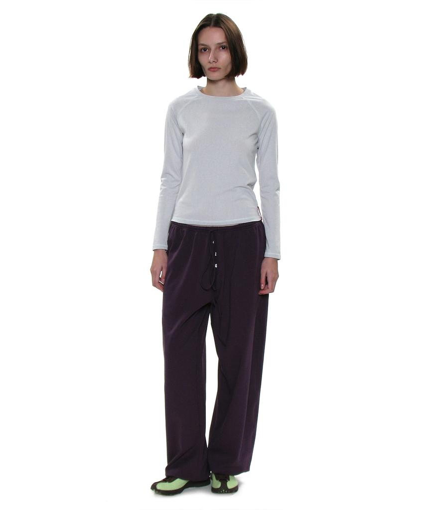 PARTIMENTO WOMEN Pwc Semi-Sheered Long Sleeve Tee_Light Grey
