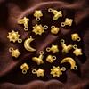 5 PCs 304 Stainless Steel Mini Charms 18K Gold Plated 3D Moon Sun Star Small Pendants DIY Earrings Necklace Bracelet Jewelry