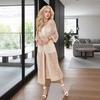 2025 cross-border bikini summer new cardigan skirt women's fashion and sexy simple knitted grid hollow beach