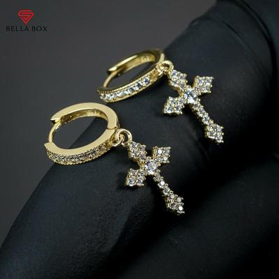 Модные милые серьги-крестики для женщин/мужчин с кристаллами CZ, высокое качество, стильная вечеринка, повседневная одежда, серьги-капли, корейские ювелирные изделия