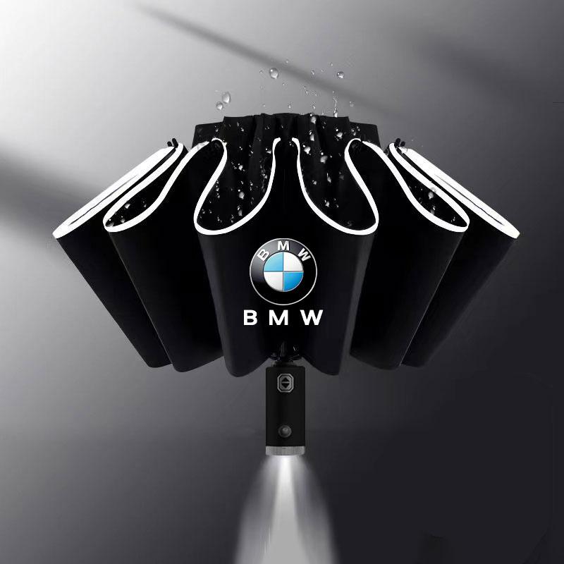 LED Automatic Folding Umbrella Windproof Umbrella Sticker For BMW M Power X1 E84 X3 F25 X5 E53 X6 E71 IX3 I3 320i 330d M4 1 3 5