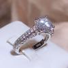 Новая мода простой набор бриллиантовое кольцо для женщин 925 штамп флэш-белое кольцо с цирконием вечерние свадебный подарок