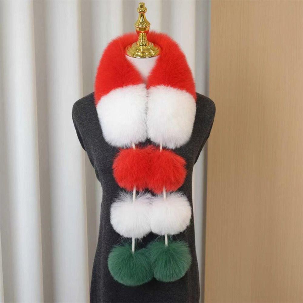 Cold-Proof Faux Plush Christmas Scarf Windproof Warmth Magnetic Scarf Cold Weather