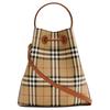 Burberry Сумка-ведро с принтом в клетку и пряжкой-щитом Женская сумка через плечо Коричневая 81097951