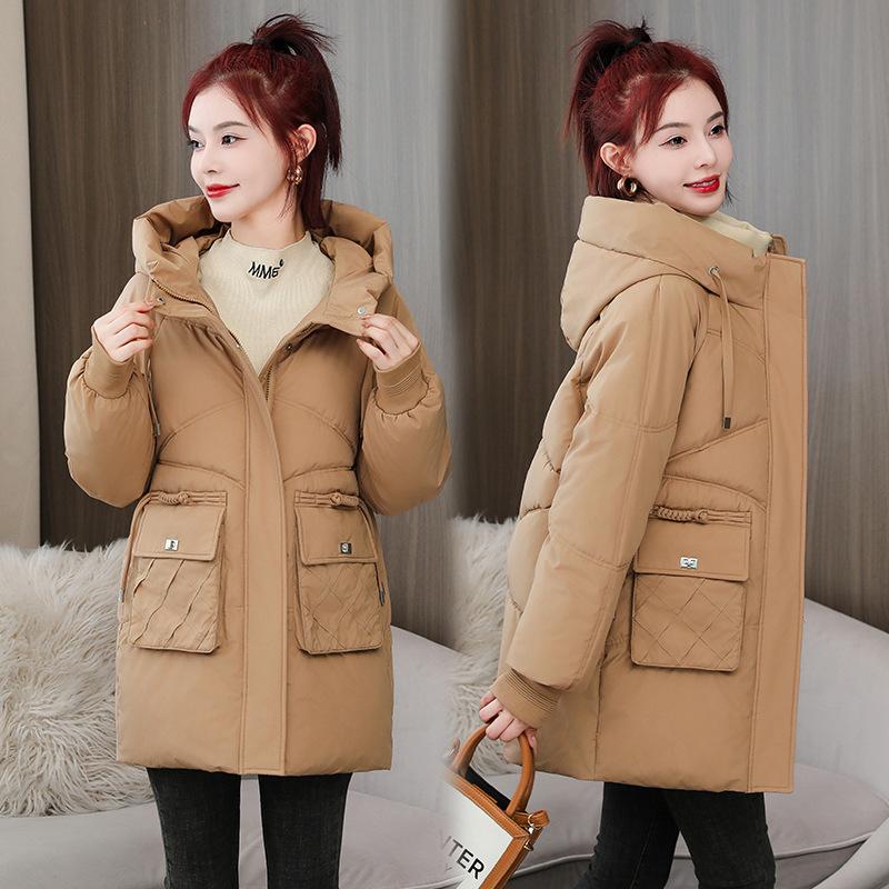 Winter Thickened Medium-length Cotton Jacket Female 2023 New Loose Big Yards Hooded Cotton Jacket Fashion Cotton Coat Jacket