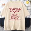 Футболка Karma Is A Cat 2023 Taylor Midnights Album Short Tee Shirt Meet Me at Midnight Tops Camisetas Unisex Dropshipping