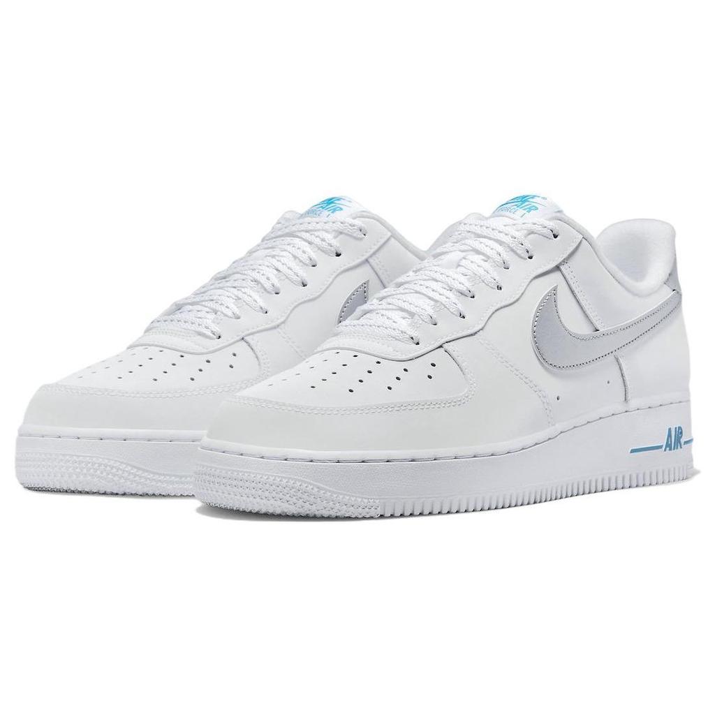 Nike Air Force 1 07 White Laser Blue Мужские кроссовки Metallic-Silver DR0142-100