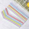 6Pcs Reusable Food Grade Silicone Straws Straight Bent Multicolor Drinking Straw For Children'S Party Bar Accessories