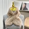 Real Rex Rabbit Hair Scarf Korean Version of Simple Fur Woven Wool Scarf Double-sided Plush Warm and Thickened Fur Collar Children