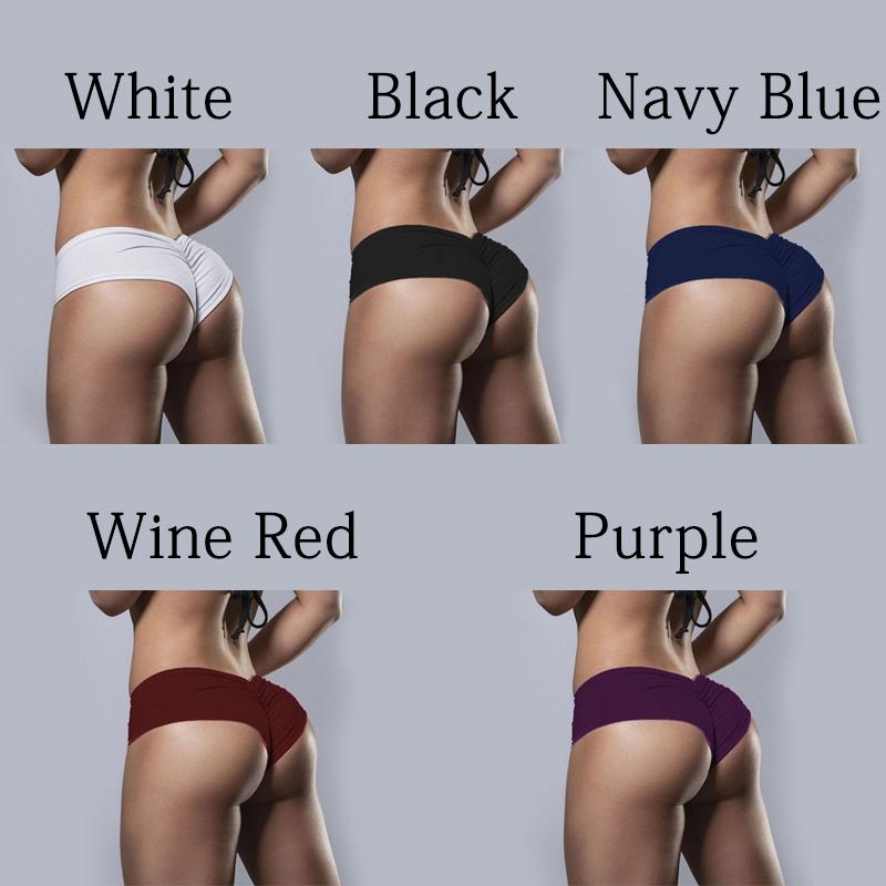Women's Fashion Solid Color Briefs Underpants Sexy Sports Body Slim Panties Shorts Girls Sexy Lingerie Underwear Yoga
