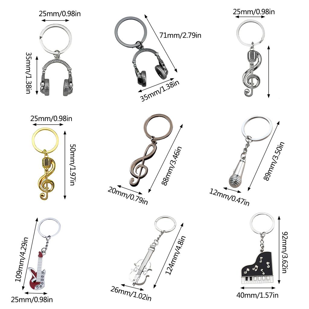 Стильный брелок в форме музыкального инструмента, легкий и прочный металлический, идеально подходит для любителей музыки и законодателей моды