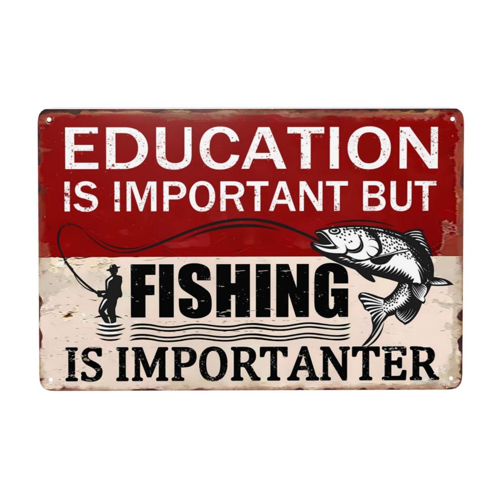 Винтажные металлические знаки для рыбалки, домик для рыбы, знак «дом у озера», подарки для рыбака, настенное искусство для рыбалки, забавный декор для дома 8x12 дюймов