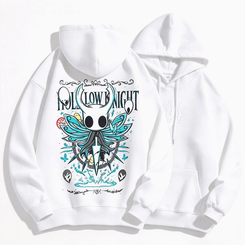 Hollow Knight Hoodie Unisex Metroidvania Game Void Character Graphic Pullover Sweatshirt Whimsical Dark Fantasy Fan Men Women Casual Tops