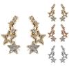 1 пара женских серег-гвоздиков в форме звезды, блестящие долговечные женские серьги со стразами, женские уши