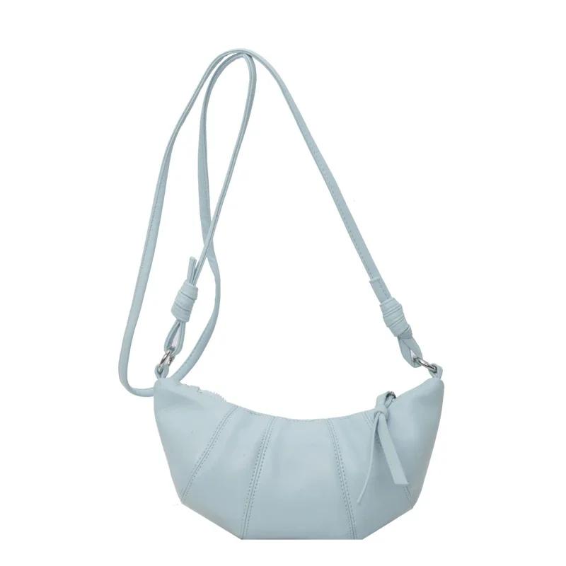 Сумки через плечо из искусственной кожи в форме рога, простые, универсальные, на молнии, супер крутые, изысканные, полумесяц, женские сумки через плечо, модный новый стиль