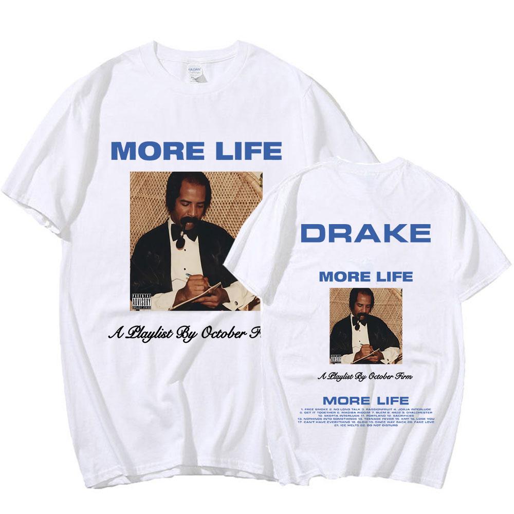 Rapper Drake Tshirt Music Album More Life Graphic Tshirts Unisexs Womens Vintage Gothic Hip Hop Oversized T Shirts Streetwear