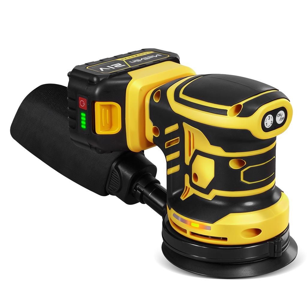 MELLWIN Аккумуляторная электрическая орбитальная шлифмашина с регулируемой скоростью, машина для шлифовки и полировки дерева для аккумулятора Makita 18 В (штырь)